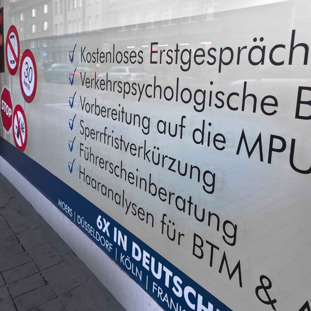 MPU Station Fensterbeschriftung