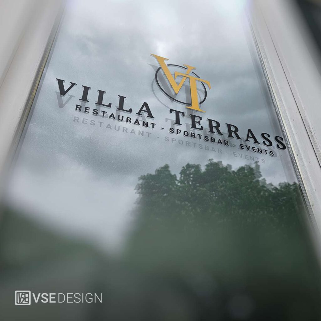 Villa Terrass Folienbeschriftung